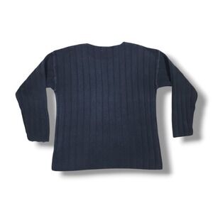 Vintage AMERICAN KNITWORKS Pullover Fall Retro Knit Black Sweater Women's L